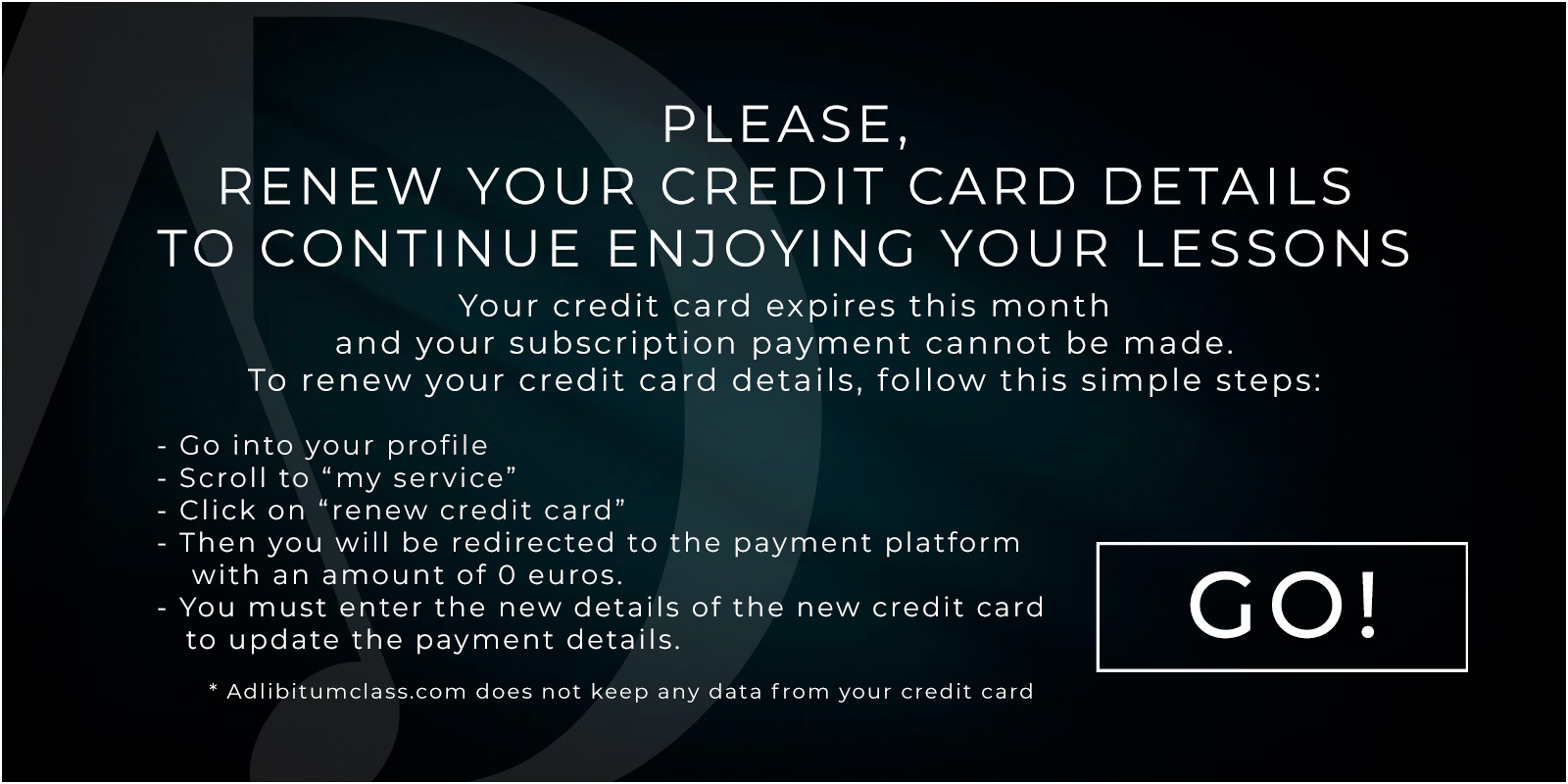Renew Credit Card!